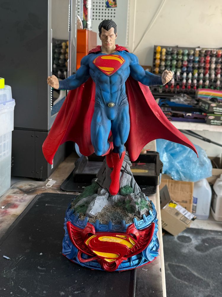 Superman statue, painted by Brodie